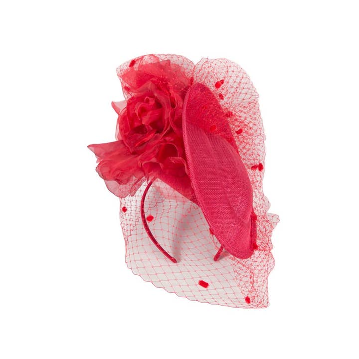 Max Alexander by Cupids Millinery Melbourne - Venta al por mayor Tocado - Mujer - Fascinador de carreras con flores y velo facial9