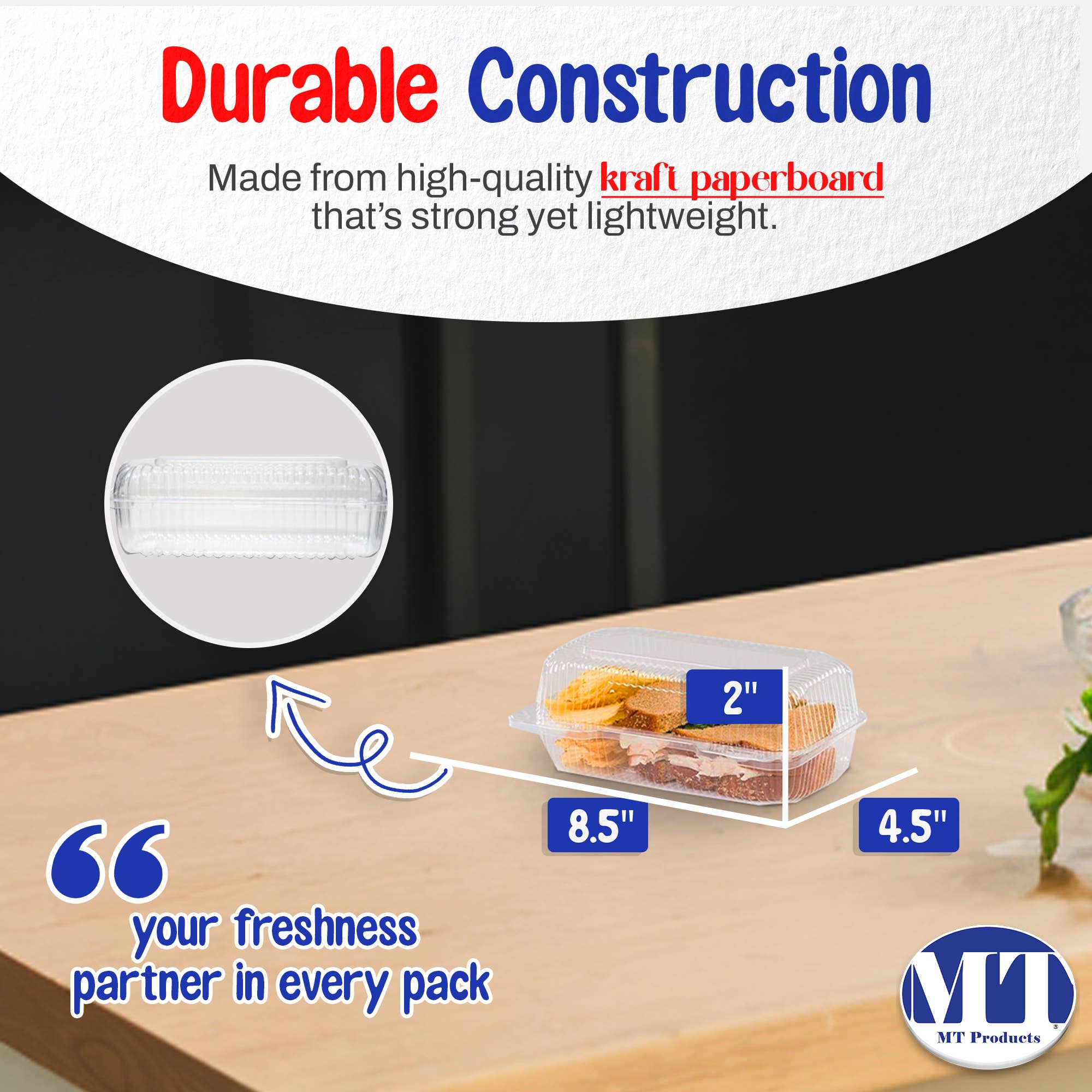 MT Products - Wholesale Food Storage Container - MT Products OPS Plastic Hoagie Container1