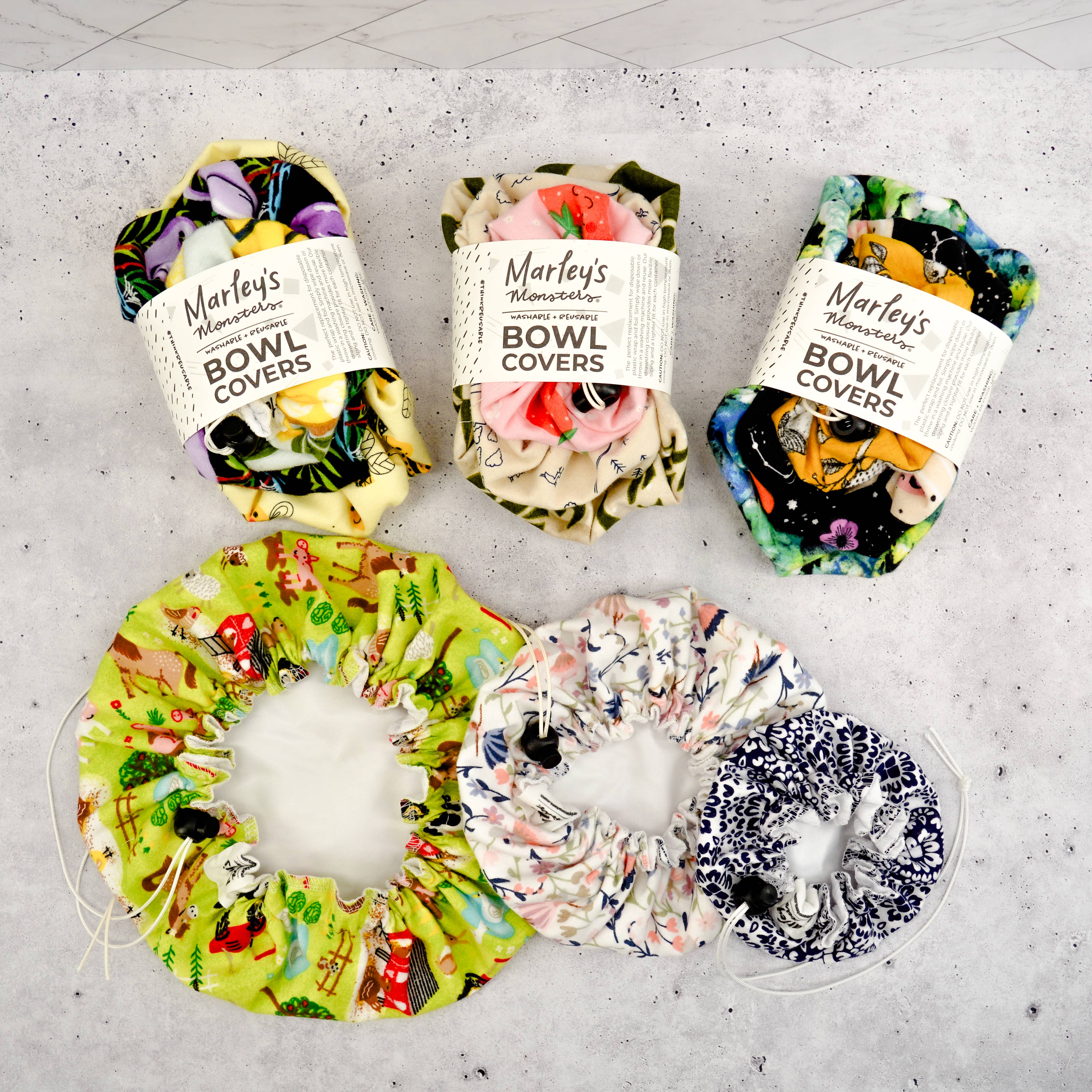 Marley's Monsters - Wholesale Food Storage Wrap/Bag - Bowl Covers: Flannel - Case of 60