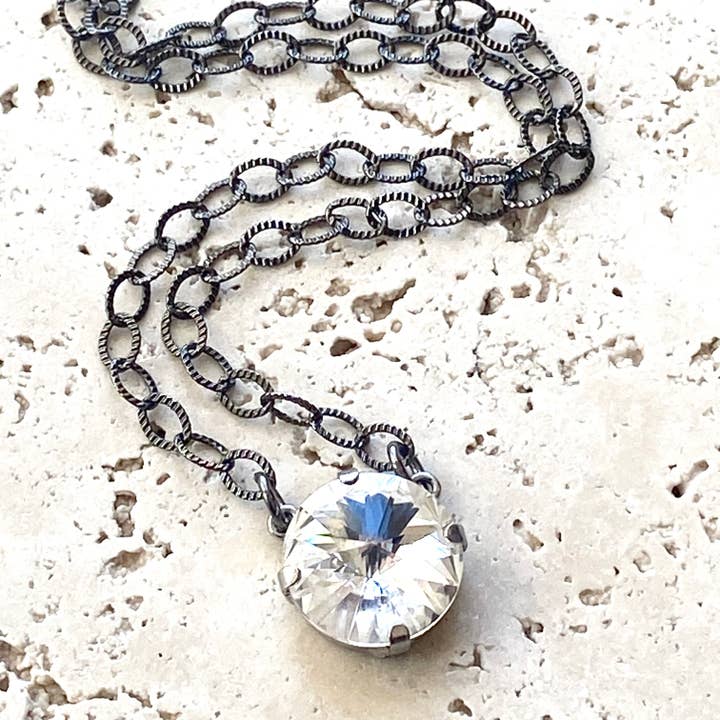 VB&CO Designs Handmade Jewelry - Wholesale Pendant/Charm Necklace - Clear Swarovski crystal simple necklace