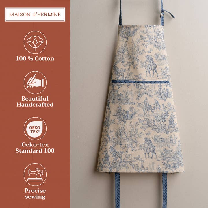 Maison d'Hermine - Design in Every Thread - Wholesale Apron - Apron 100% Cotton - Everyday Cooking - The Miller - Blue1