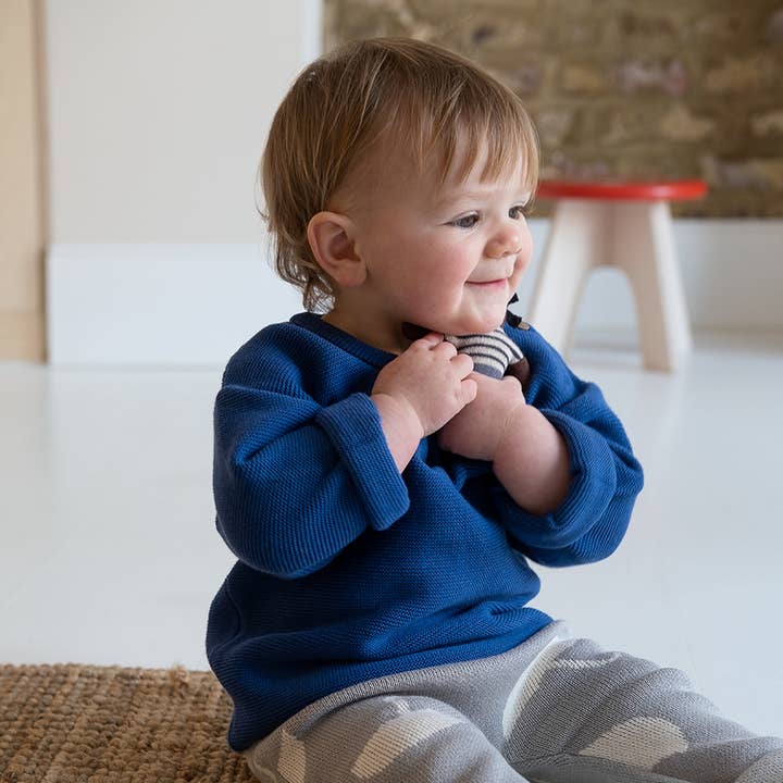 Sophie Home Ltd - Wholesale Handheld Rattle - Baby - Cotton Knit Baby Rattle Toy: Buddy Blue