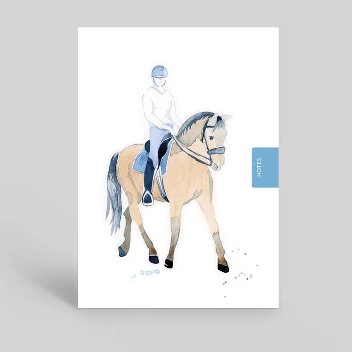 NOTEBOOK A6: Horse, Competition, Equine, Watercolour, for wholesale by Deckled Edge Ltd