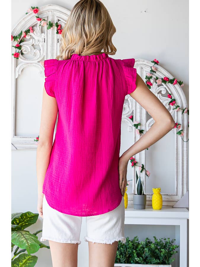 7th Ray - Vendita all'ingrosso Camicetta - Donna - Blusa da donna in cotone con collo arricciato T510418