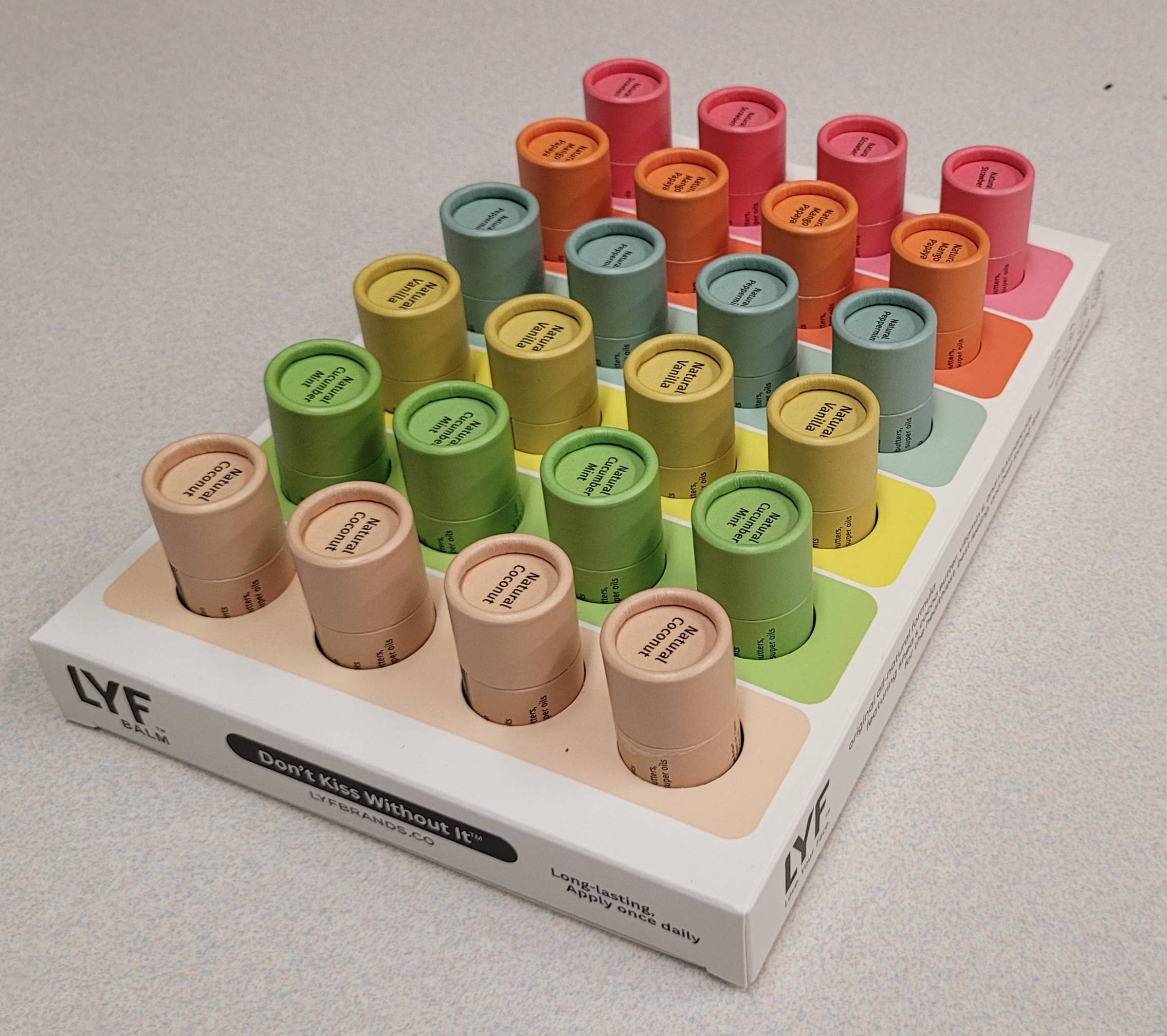 LYF BRANDS - Wholesale Lip Balm - LYF Balm - Lux Natural Lip Balm - 24-units (colors stand)8