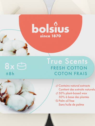 True Scents Vela Maxi 8 Unidades Algodón Fresco para venta al por mayor de Sfeerpunt