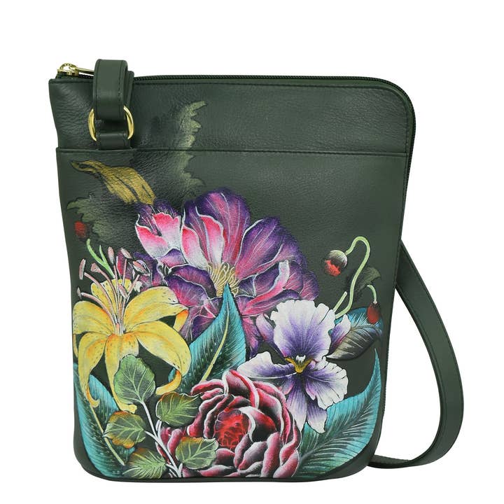 Organizer-Umhängetasche mit erweitertem seitlichem Reißverschluss — 493 für den Großhandel von Anuschka | Vanya Lara (USA)