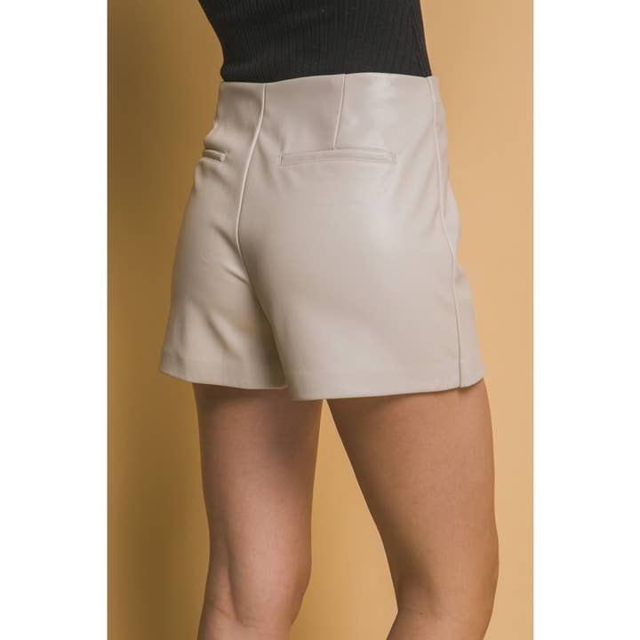 BNS - Wholesale Skort - Women's - Vegan Leather Pu Skort with Side Zipper detail