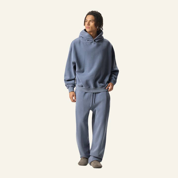 Men's Heavyweight Washed Set:Hoodie And Casual Pant for wholesale by particleactive