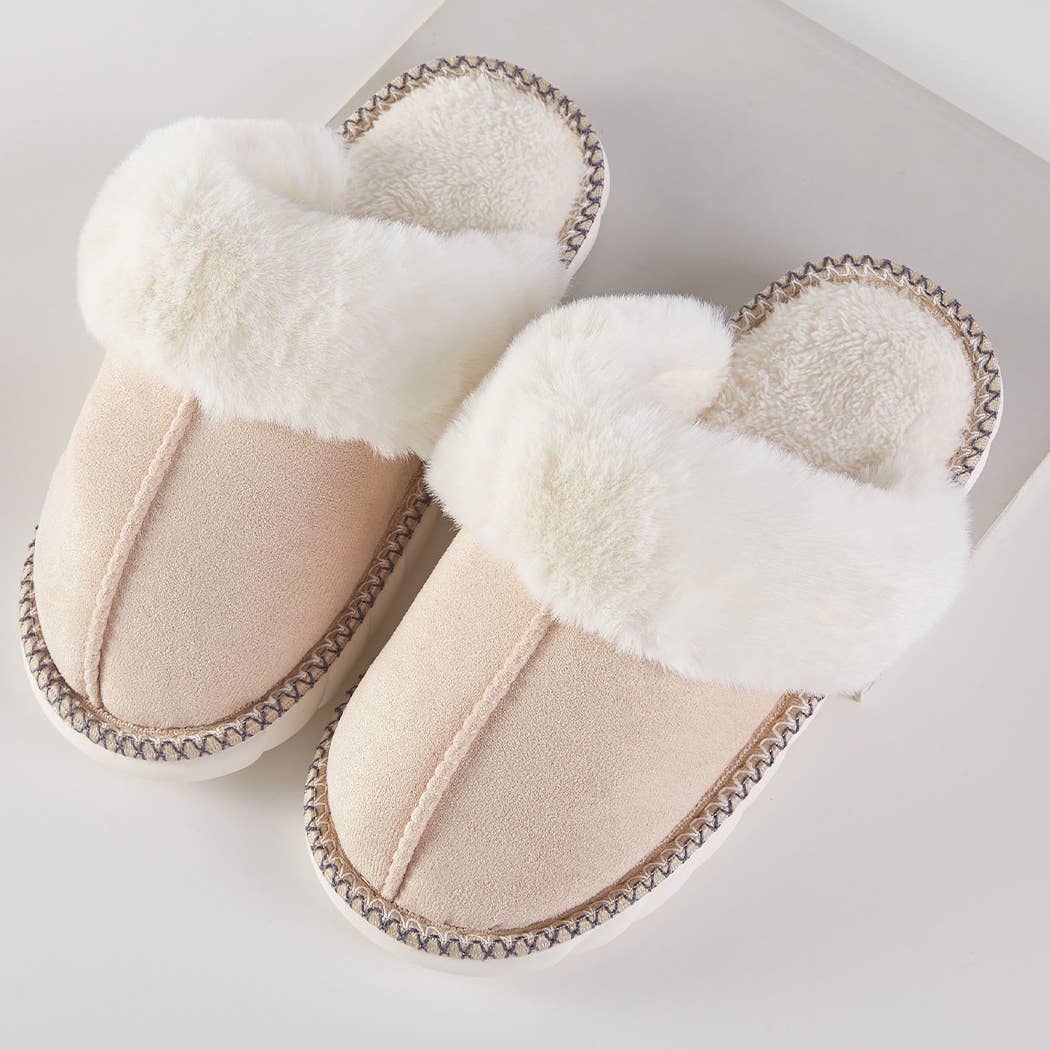 Fashion City - Wholesale Slippers - Women's - Fluffy Faux Fur Lined Indoor Slippers 1