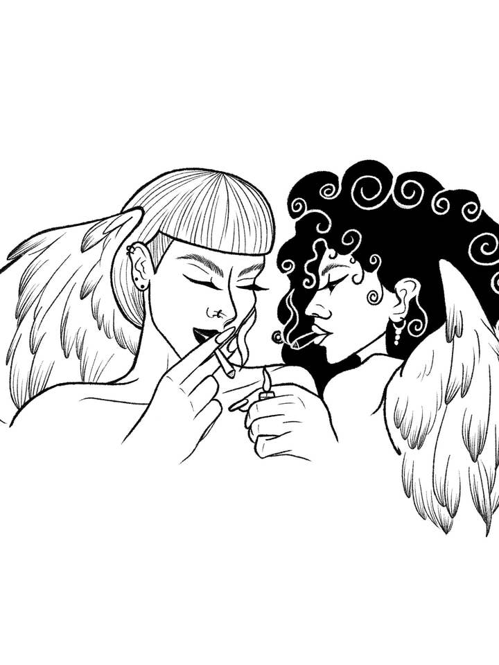 'My Kind of Heaven' Tote Bag by Angela Zhang for wholesale by Tom'sTotes Ltd