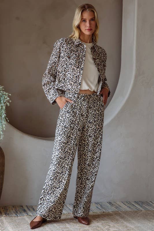 Washed Leopard Print Short Jacket for wholesale on Faire2