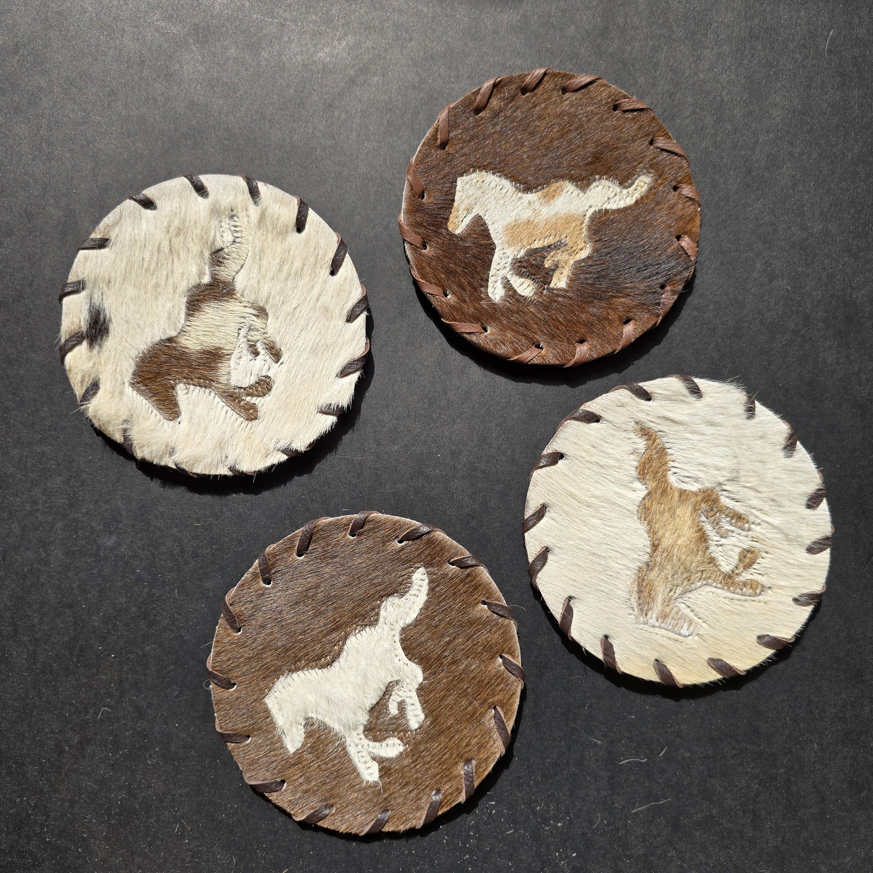 Ranchers Closet - Wholesale Coasters - 4 Cowhide Hair-on Coaster - Handcrafted Western Decor2