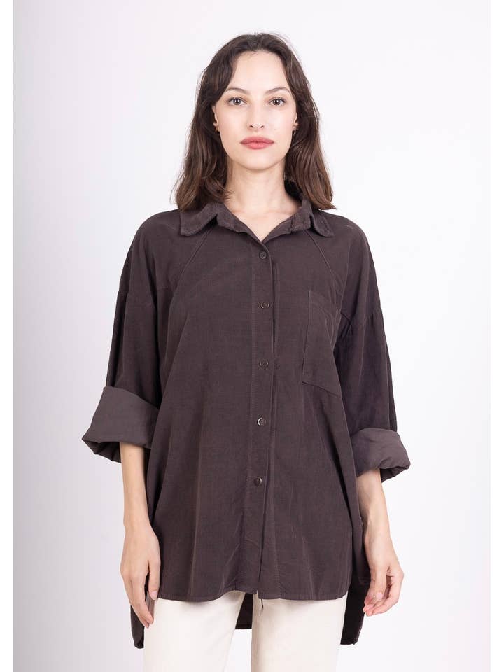 LINEN & COTTON HOUSE – Engroshandel Skjorte med buttondown – til kvinder – 4942 fløjlsbluse til efterår og vinter5