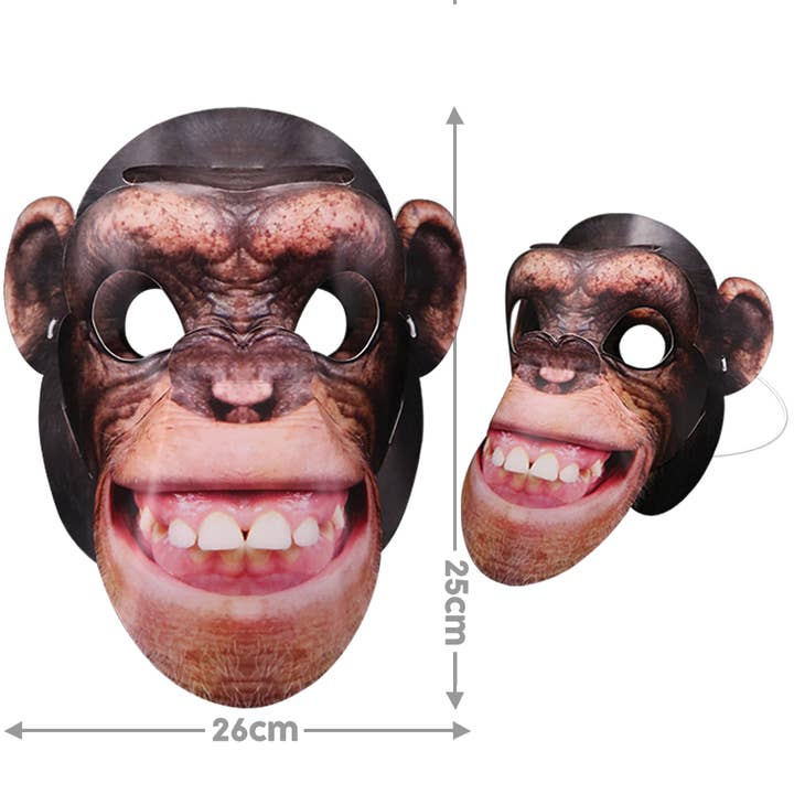 BeeSmartToys – wholesale Leksaksset - Barn – Djur Mask Pack 4: Tiger, Enhörning, Räv & schimpans