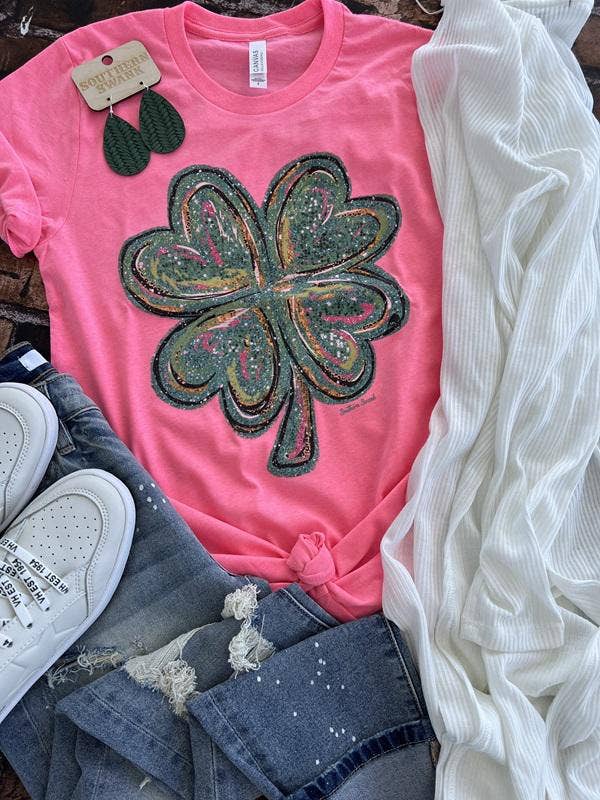 Sparkling Green Shamrock Tee for wholesale by Southern Swank