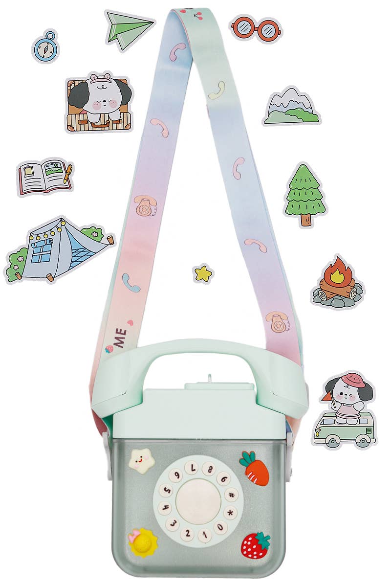 Cap Zone – wholesale Water bottle – Retro Telephone Sippy Straw Travel Water Cup5