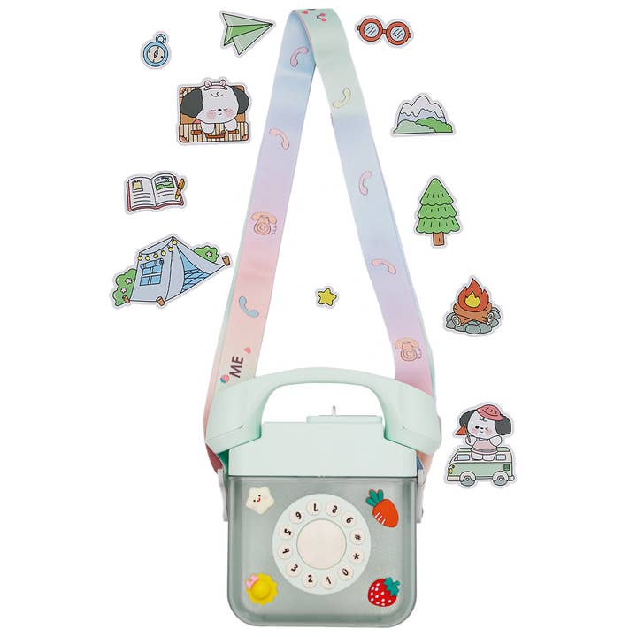 Cap Zone – wholesale Water bottle – Retro Telephone Sippy Straw Travel Water Cup5