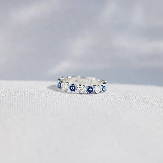 Revelari - Wholesale Band/Stacked Ring - Evil Eye Heart Band Ring