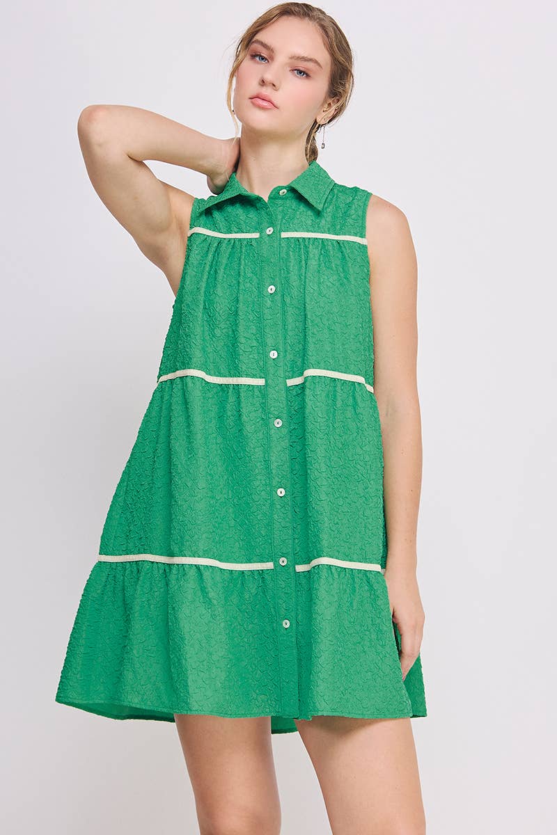 AIBLEE - Venta al por mayor Vestido - Mujer - Vestido mini de vuelo abotonado - Sin mangas9