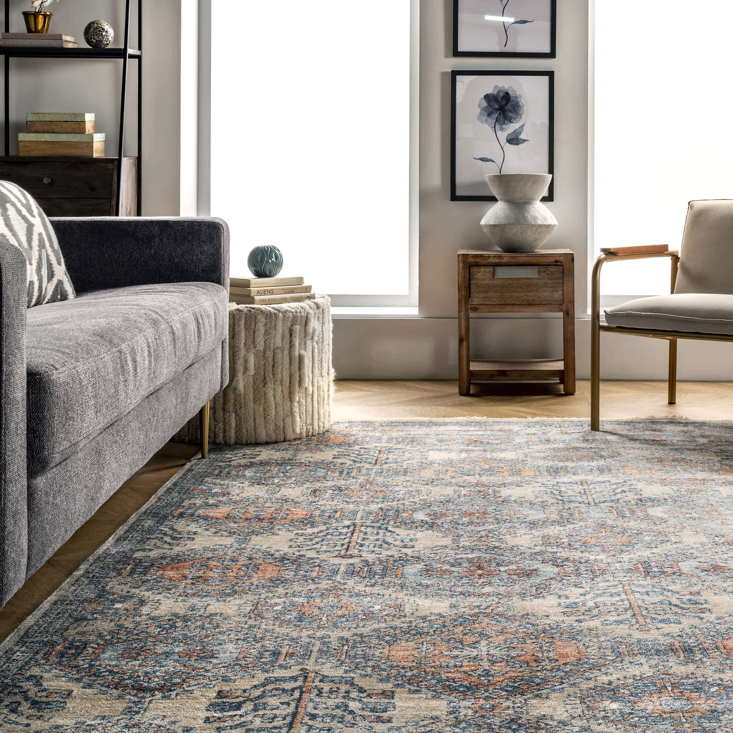 Gray Sara Distressed Tribal Motif Area Rug for wholesale on Faire6