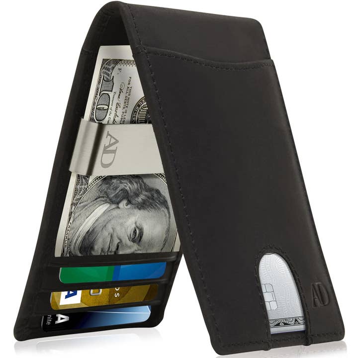 Access Denied Accessories - Wholesale Wallet - Men's - Real Leather Wallets For Men Money Clip Bifold Wallet RFID30