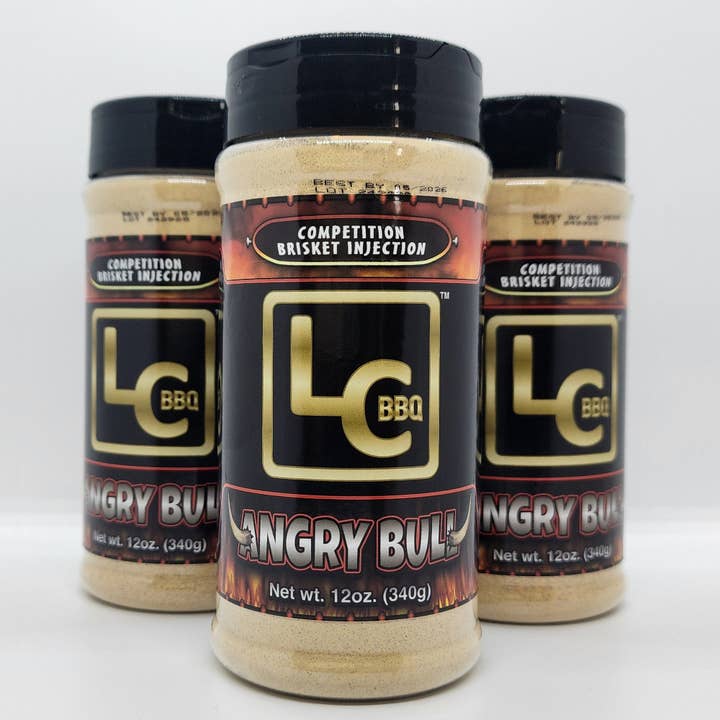 LC BBQ - Venta al por mayor Salsas barbacoa - Angry Bull — Inyección de pechuga para competición — coctelera de 12 onzas