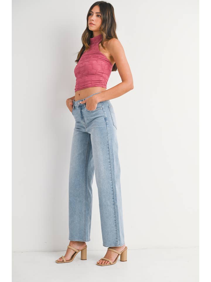 JBD - Wholesale Jeans - Dames - DP791 - LT - Hoge taille, recht model over de volledige lengte2