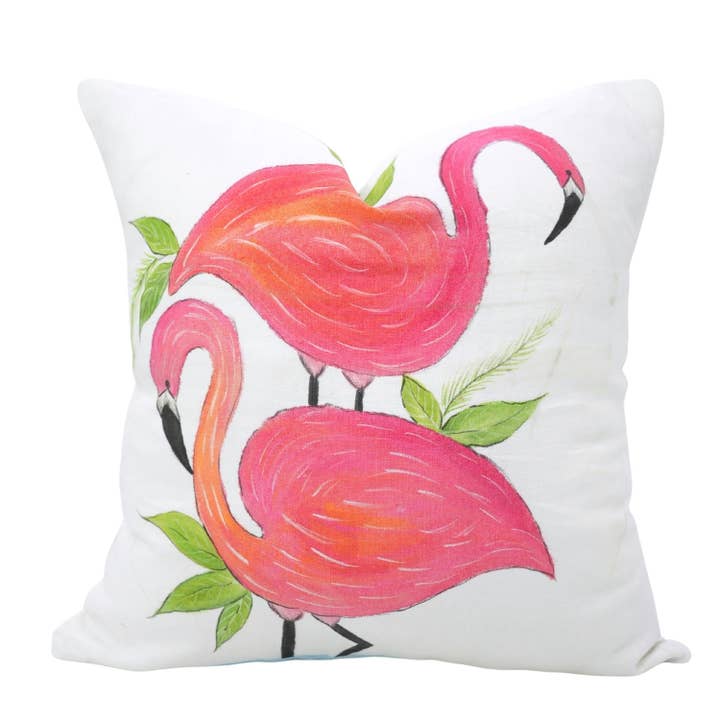 Capa de Almofada de Linho Pintada Única em Branco Puro - Hans por atacado de Fabdivine