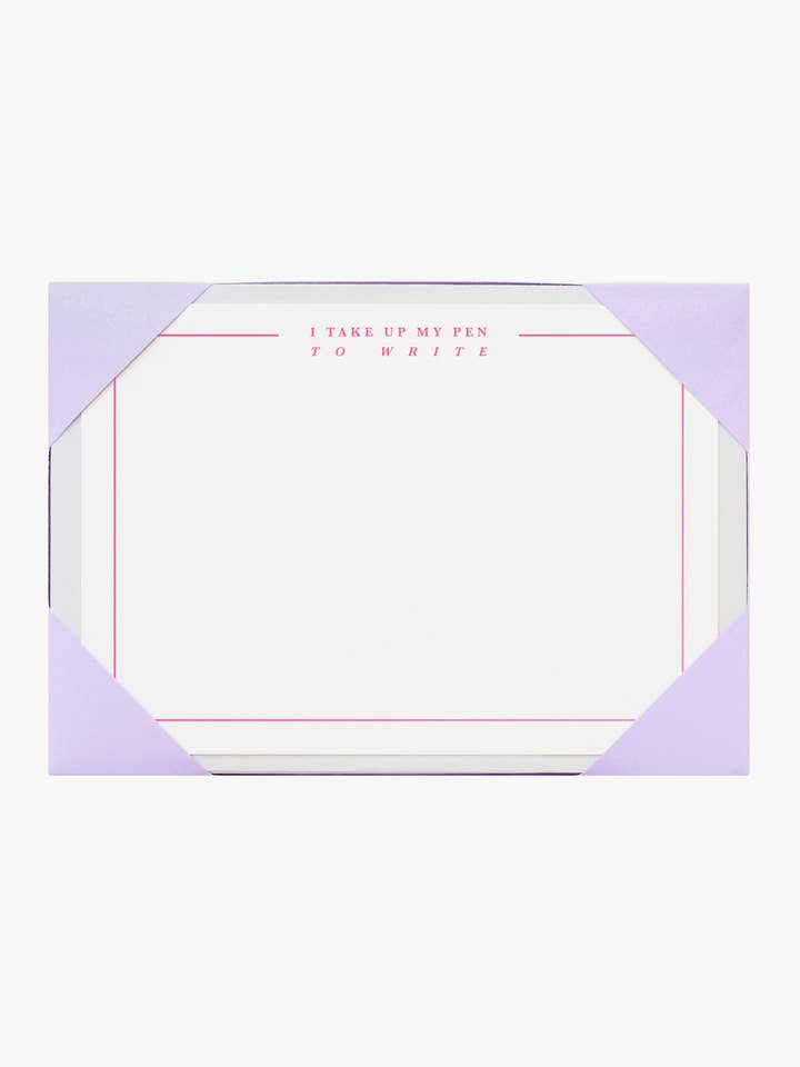 Take Up My Pen Notecard Set | Hot Foil Writing Set | Pink for wholesale by Another Loop