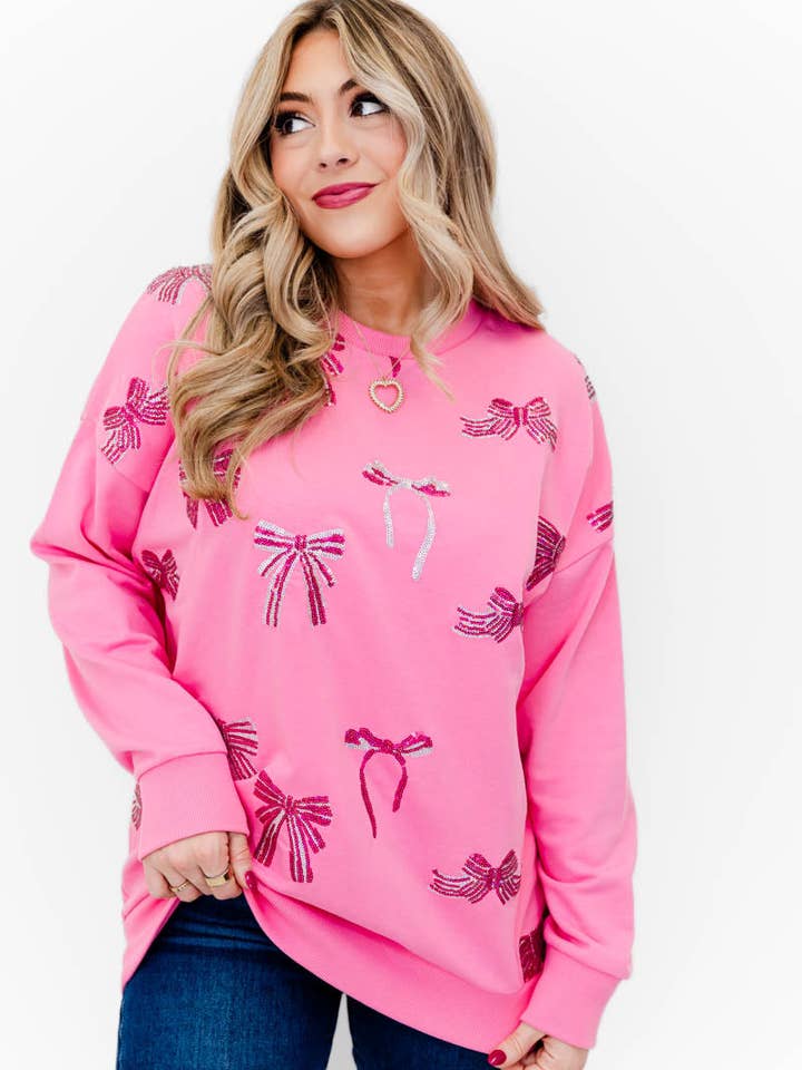 Whiskey Darling - Wholesale Sweatshirt - Women's - Blushing Bows Sweatshirt4