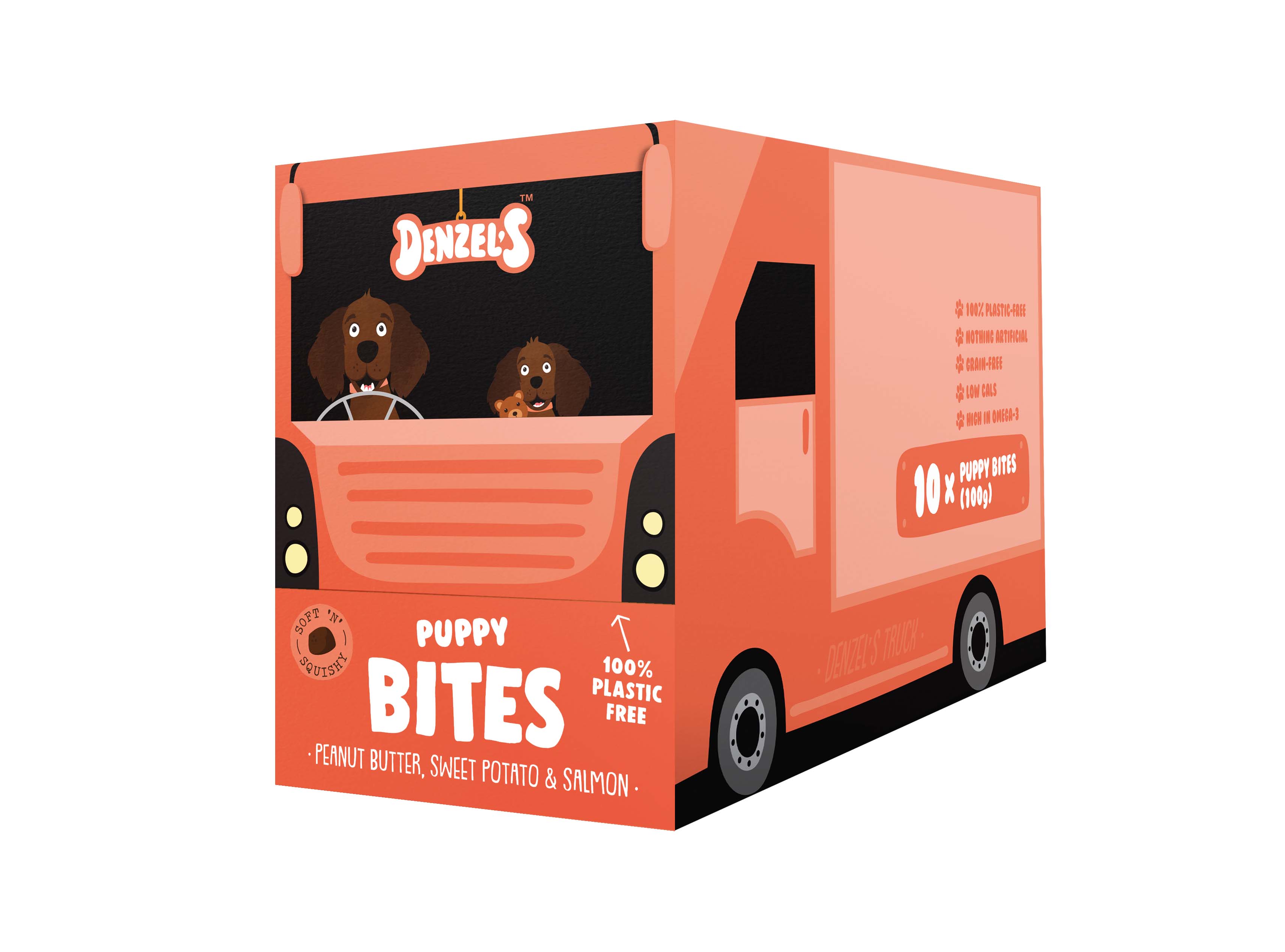 Denzel's - Healthy Dog Treats - Wholesale Pet Treats - Dog - Puppy Salmon & Peanut Butter Training Bites  (10)2