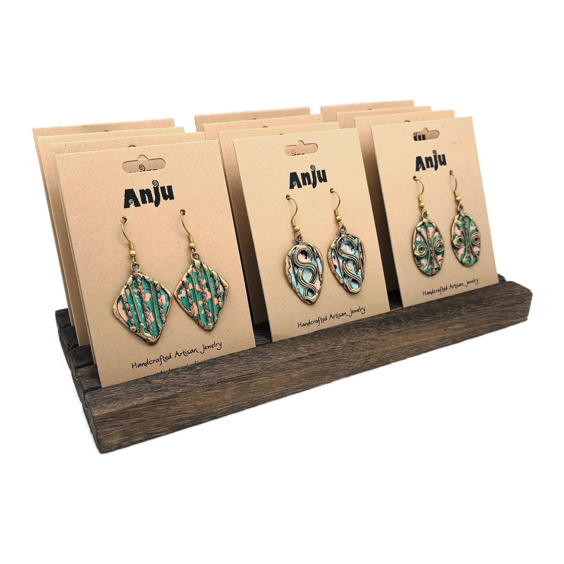 Anju Jewelry – Großhandel Schmuckständer & -display – Geschlitztes kardiertes Ohrring- oder Halsketten-Display — hält 12 Karten8