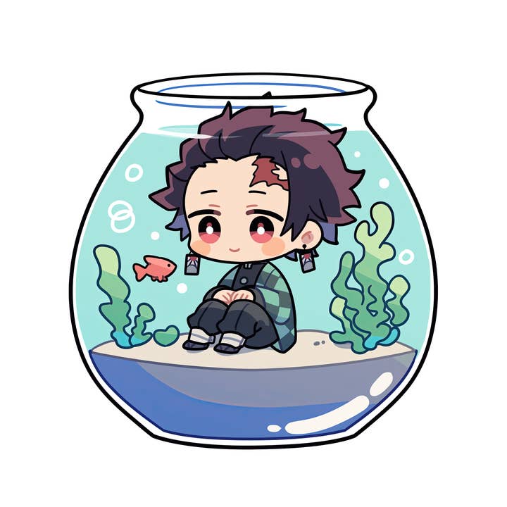 MPB Stationery - Wholesale Sticker - Tanjiro Fish Bowl1