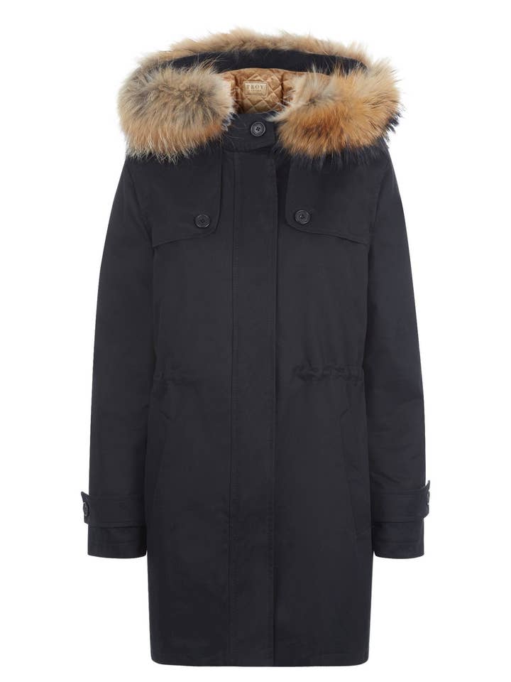 Parka TROY in nero per la vendita all'ingrosso da parte di TROY London