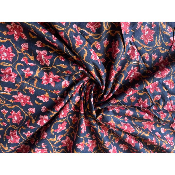 Bhawana Handicrafts - Wholesale Fabric Paint - Natural Floral Printed Dressmaking Fabric Indian Cotton Boho3