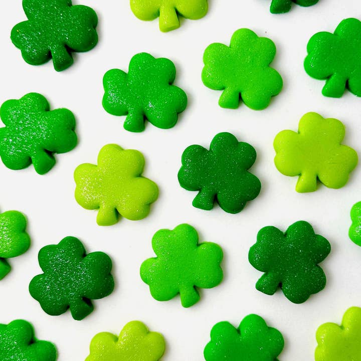 Gourmet Marsipan St. Patricks Godis Glitter Shamrock Klöver för wholesale av marzipops