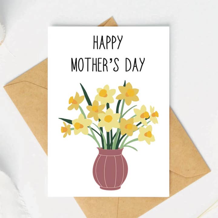 Mothers day card - Daffodils for wholesale by Spotty Sketches