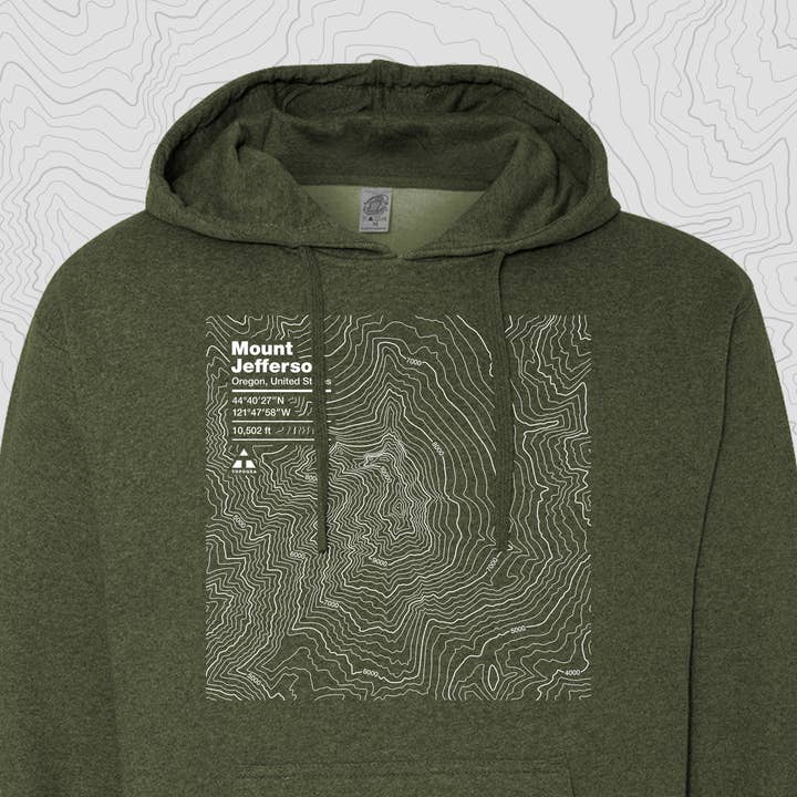 Topogra - Wholesale Hoodie - Unisex - Mount Jefferson, Oregon - Hooded Sweatshirt