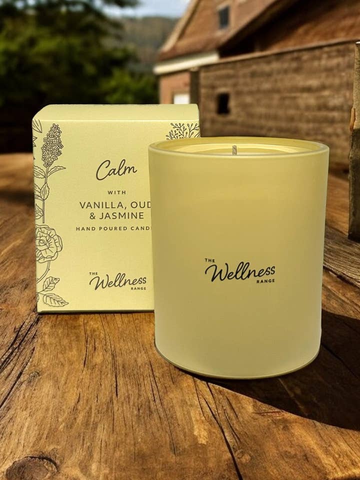 Vela de cristal Wellness Vanilla, Oud & Jasmine para venta al por mayor de Potters Crouch Candles