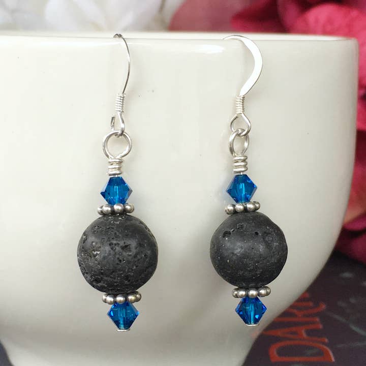 Lava och Swarovski Crystal Örhängen för wholesale av Shy Violet Art Jewelry