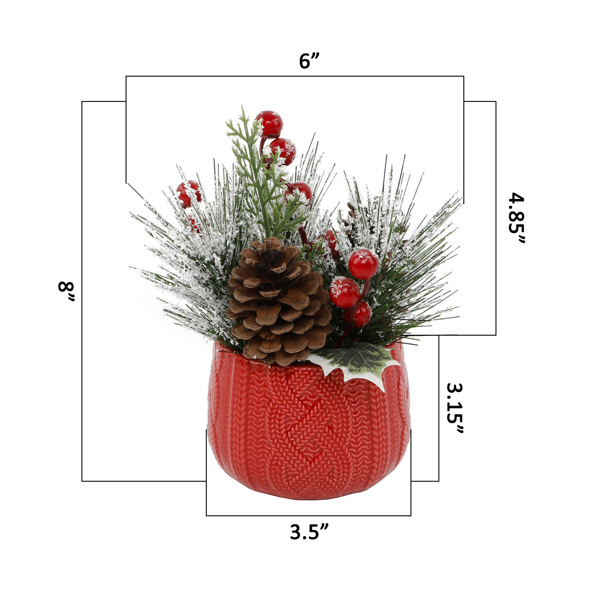 Flora Bunda Inc - Wholesale Artificial Plant - Sweater Ceramic Pot Red1