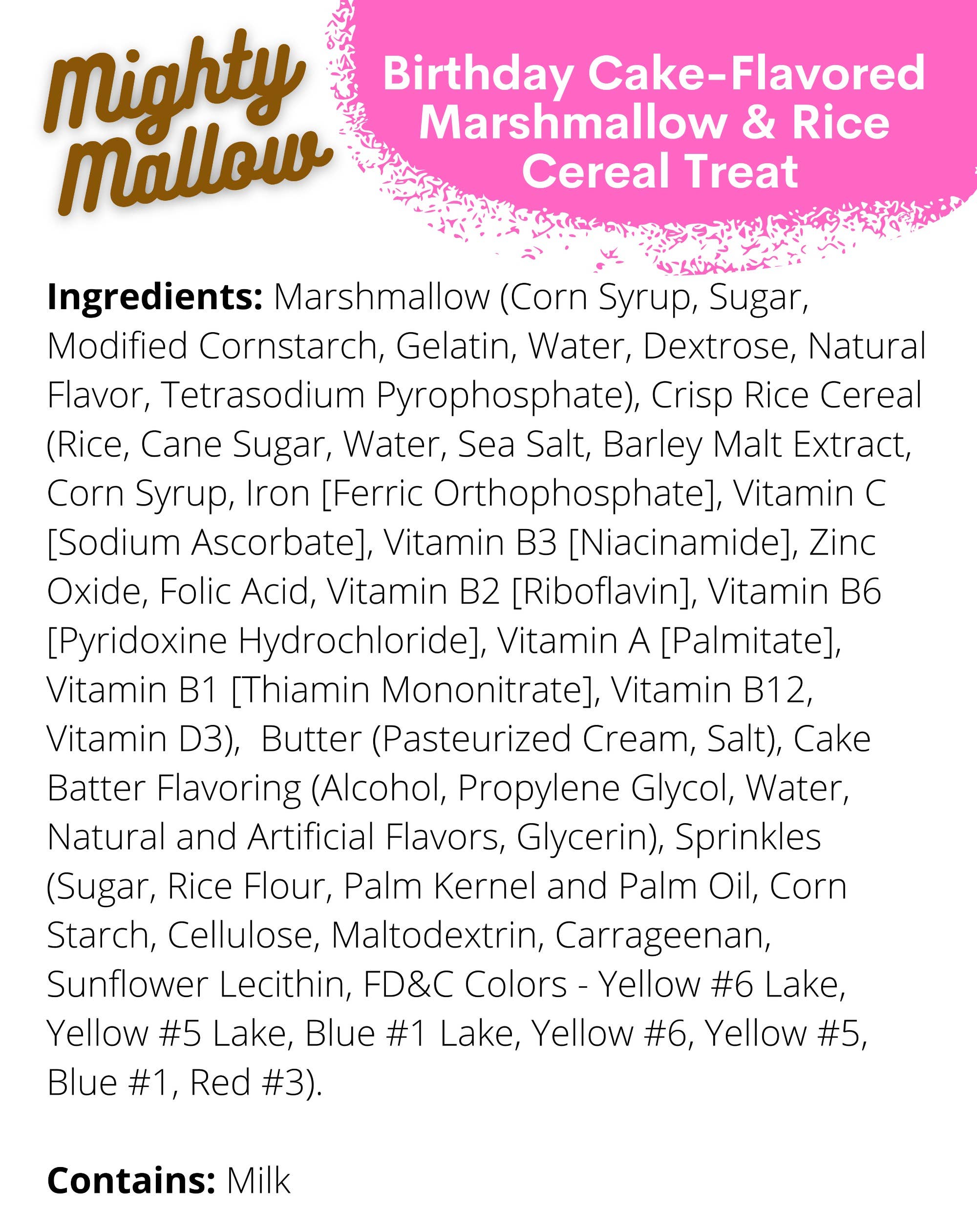 Mighty Mallow Crispie Treats - Wholesale Marshmallow - Birthday Cake Crispie Treat2