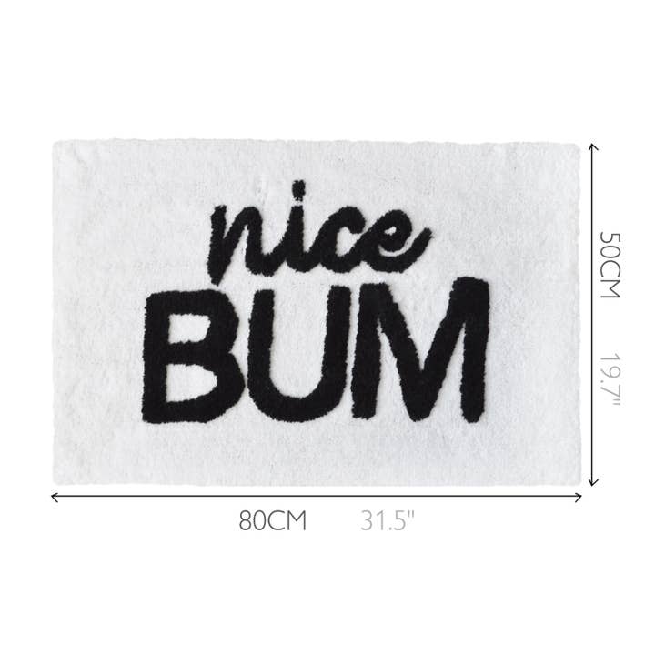 Allure Bath Fashions - Wholesale Bath Mat - Nice Bum Slogan Bath Mat - Non Slip Super Soft Bathroom Rug