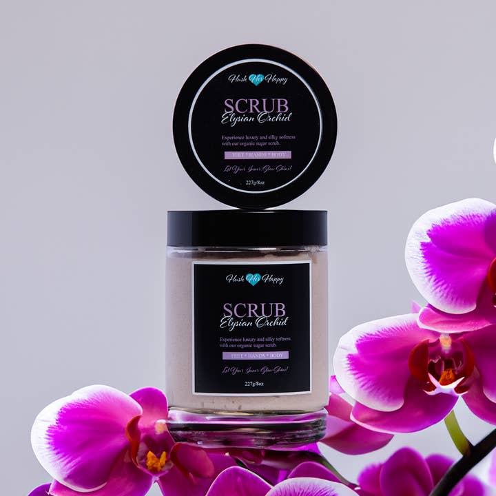 Gommage au Sucre Orchidée Élyséenne pour la vente par Husk Her Happy