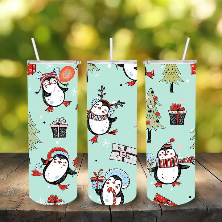 Penguin kerstbeker van roestvrij staal voor wholesale door Lily's Craftory