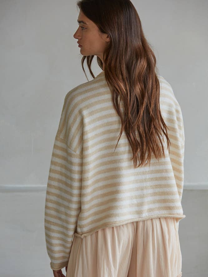 By Together - Wholesale Knit Sweater - Women's - W2537 | Knit Polyester Acrylic Striped Sweater Cardigan 3