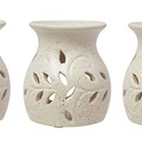 Hosley - Vente Diffuseur d'huile essentielle à chaleur - LOT DE 3 CHAUFFE-HUILE EN FORME DE FEUILLE D'IVOIRE HOSLEY® DE 4,5 po DE HAUT