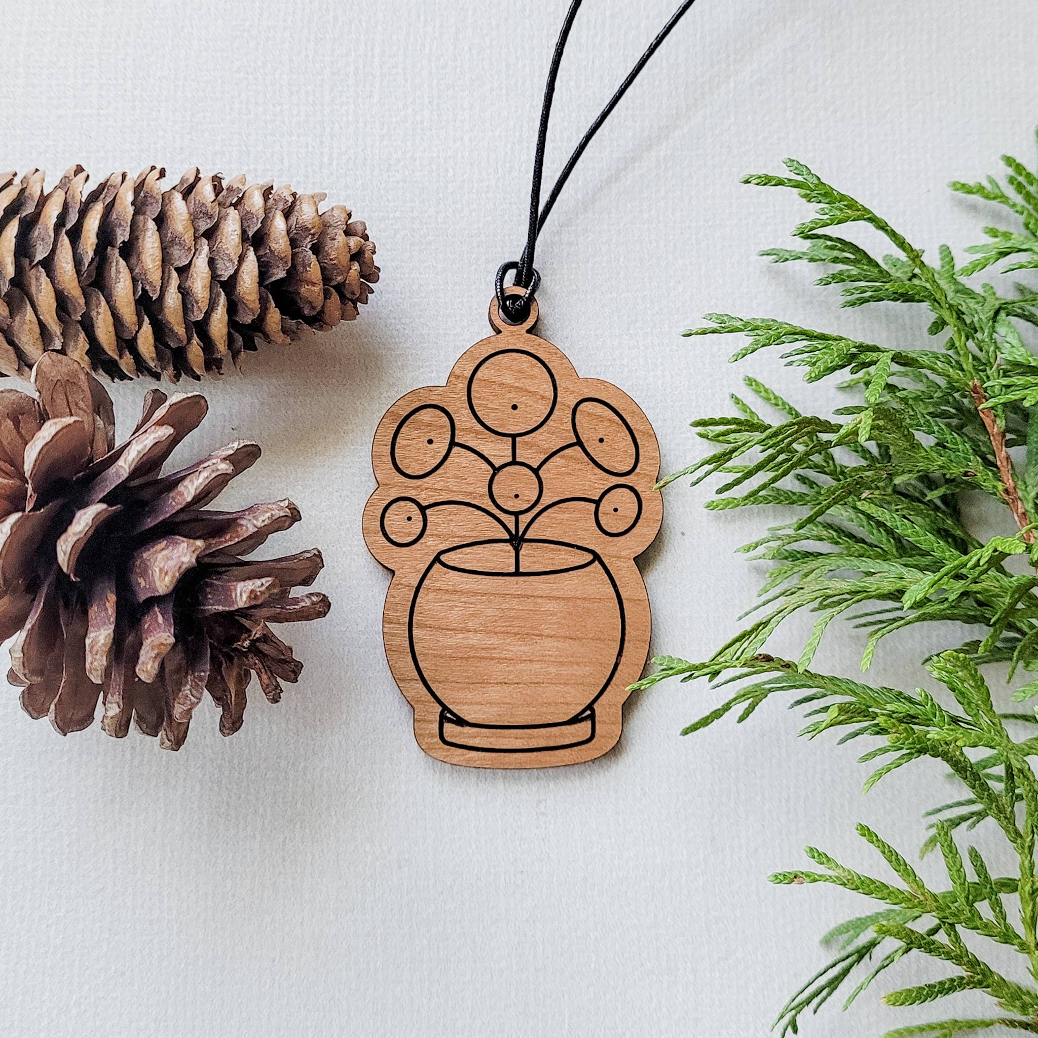 Leaf & Node - Vente Objets de décoration - Décorations de Noël pour plantes d'intérieur - 9 motifs originaux (bois)8