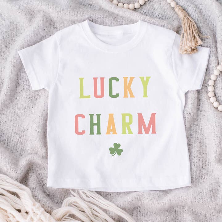 P E T I T R U E - Wholesale Screen Printed T-Shirt - Kids - St. Patrick's Day Kids Shirt - Boho Kids Tee Lucky Charm3